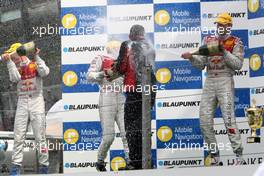 29.07.2007 Zandvoort, The Netherlands,  The Audi men on the podium spraying the champagne. - DTM 2007 at Circuit Park Zandvoort