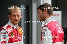 01.09.2007 Nürburg, Germany,  Mattias Ekström (SWE), Audi Sport Team Abt Sportsline, Portrait (left) and Martin Tomczyk (GER), Audi Sport Team Abt Sportsline, Portrait (right) - DTM 2007 at Nürburgring