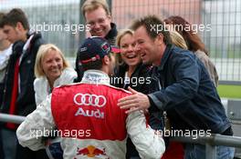 01.09.2007 Nürburg, Germany,  Martin Tomczyk (GER), Audi Sport Team Abt Sportsline, Portrait, receiving congratulations from friends - DTM 2007 at Nürburgring