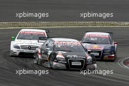 02.09.2007 Nürburg, Germany,  Timo Scheider (GER), Audi Sport Team Abt Sportsline, Audi A4 DTM, leads Jamie Green (GBR), Team HWA AMG Mercedes, AMG Mercedes C-Klasse and Mattias Ekström (SWE), Audi Sport Team Abt Sportsline, Audi A4 DTM - DTM 2007 at Nürburgring