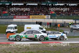 02.09.2007 Nürburg, Germany,  Vanina Ickx (BEL), TME, Audi A4 DTM and Lucas Luhr (GER), Audi Sport Team Rosberg, Audi A4 DTM fighting - DTM 2007 at Nürburgring