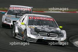 02.09.2007 Nürburg, Germany,  Bernd Schneider (GER), Team HWA AMG Mercedes, AMG Mercedes C-Klasse, leads Tom Kristensen (DNK), Audi Sport Team Abt Sportsline, Audi A4 DTM - DTM 2007 at Nürburgring