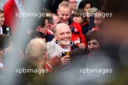 02.09.2007 Nürburg, Germany,  After the vicotory of Martin Tomczyk (GER), Audi Sport Team Abt Sportsline, Audi A4 DTM Dr. Wolfgang Ullrich (GER), Audi's Head of Sport is drinking a beer in the pitlane. - DTM 2007 at Nürburgring