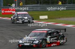 02.09.2007 Nürburg, Germany,  Mathias Lauda (AUT), Mücke Motorsport AMG Mercedes, AMG Mercedes C-Klasse, leads Christian Abt (GER), Audi Sport Team Phoenix, Audi A4 DTM - DTM 2007 at Nürburgring