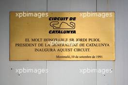21.09.2007 Barcelona, Spain,  Commemoritive plate on the wall recalling the opening of the circuit. - DTM 2007 at Circuit de Catalunya