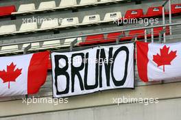 21.09.2007 Barcelona, Spain,  Fan flags for Bruno Spengler (CDN), Team HWA AMG Mercedes, AMG Mercedes C-Klasse - DTM 2007 at Circuit de Catalunya