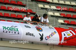 21.09.2007 Barcelona, Spain,  Fan flags for Christian Abt (GER), Audi Sport Team Phoenix, Audi A4 DTM - DTM 2007 at Circuit de Catalunya
