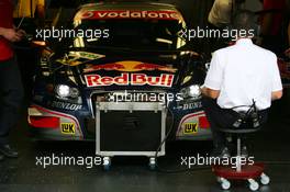 22.09.2007 Barcelona, Spain,  Race engineer of Mattias Ekström (SWE), Audi Sport Team Abt Sportsline, Audi A4 DTM, sitting in front of the car - DTM 2007 at Circuit de Catalunya