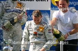 23.09.2007 Barcelona, Spain,  Podium, champaign shower for race winner Jamie Green (GBR), Team HWA AMG Mercedes, Portrait - DTM 2007 at Circuit de Catalunya