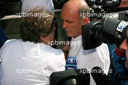 23.09.2007 Barcelona, Spain,  Dr. Wolfgang Ullrich (GER), Audi's Head of Sport, comes to talk with Norbert Haug (GER), Sporting Director Mercedes-Benz, after withdrawing all Audi cars from the race - DTM 2007 at Circuit de Catalunya