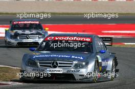 23.09.2007 Barcelona, Spain,  Bruno Spengler (CDN), Team HWA AMG Mercedes, AMG Mercedes C-Klasse, leads Bernd Schneider (GER), Team HWA AMG Mercedes, AMG Mercedes C-Klasse - DTM 2007 at Circuit de Catalunya