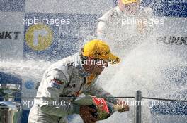 23.09.2007 Barcelona, Spain,  Podium, champaign shower for Jamie Green (GBR), Team HWA AMG Mercedes, Portrait - DTM 2007 at Circuit de Catalunya