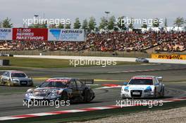 23.09.2007 Barcelona, Spain,  Paul di Resta (GBR), Persson Motorsport AMG Mercedes, AMG Mercedes C-Klasse, leads Lucas Luhr (GER), Audi Sport Team Rosberg, Audi A4 DTM and Alexandre Premat (FRA), Audi Sport Team Phoenix, Audi A4 DTM - DTM 2007 at Circuit de Catalunya