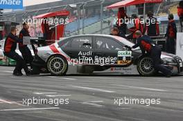 13.10.2007 Hockenheim, Germany,  Timo Scheider (GER), Audi Sport Team Abt Audi A4 DTM 2007 is pushed back to garage - DTM 2007 at Hockenheimring