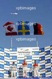 14.10.2007 Hockenheim, Germany,  The DTM 2007 championship podium: (middle) 1st Mattias Ekström (SWE), Audi Sport Team Abt Sportsline, Audi A4 DTM; (left) 2nd Bruno Spengler (CDN), Team HWA AMG Mercedes, AMG Mercedes C-Klasse; (right) 3rd Martin Tomczyk (GER), Audi Sport Team Abt Sportsline, Audi A4 DTM - DTM 2007 at Hockenheimring