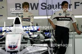 16.03.2007 Melbourne, Australia,  Sebastian Vettel (GER), Test Driver, BMW Sauber F1 Team, in the garage - Formula 1 World Championship, Rd 1, Australian Grand Prix, Friday Practice