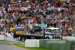 16.03.2007 Melbourne, Australia,  Rubens Barrichello (BRA), Honda Racing F1 Team, RA107, spun during the session - Formula 1 World Championship, Rd 1, Australian Grand Prix, Friday Practice