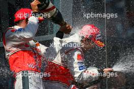 18.03.2007 Melbourne, Australia,  3rd place Lewis Hamilton (GBR), McLaren Mercedes with 2nd place Fernando Alonso (ESP), McLaren Mercedes - Formula 1 World Championship, Rd 1, Australian Grand Prix, Sunday Podium