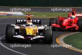 18.03.2007 Melbourne, Australia,  Giancarlo Fisichella (ITA), Renault F1 Team, Felipe Massa (BRA), Scuderia Ferrari - Formula 1 World Championship, Rd 1, Australian Grand Prix, Sunday Race