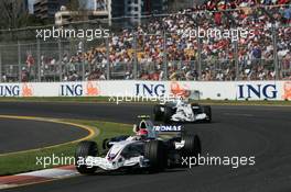 18.03.2007 Melbourne, Australia,  Robert Kubica (POL), BMW Sauber F1 Team, F1.07 leaad Nick Heidfeld (GER), BMW Sauber F1 Team, F1.07 - Formula 1 World Championship, Rd 1, Australian Grand Prix, Sunday Race
