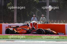 18.03.2007 Melbourne, Australia,  Christijan Albers (NED), Spyker F1 Team, F8-VII, crashed out - Formula 1 World Championship, Rd 1, Australian Grand Prix, Sunday Race