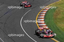 18.03.2007 Melbourne, Australia,  Lewis Hamilton (GBR), McLaren Mercedes, MP4-22 and Fernando Alonso (ESP), McLaren Mercedes, MP4-22 - Formula 1 World Championship, Rd 1, Australian Grand Prix, Sunday Race