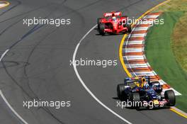 18.03.2007 Melbourne, Australia,  David Coulthard (GBR), Red Bull Racing, RB3 and Felipe Massa (BRA), Scuderia Ferrari, F2007 - Formula 1 World Championship, Rd 1, Australian Grand Prix, Sunday Race