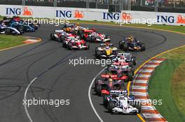 18.03.2007 Melbourne, Australia,  Nick Heidfeld (GER), BMW Sauber F1 Team, F1.07, Lewis Hamilton (GBR), McLaren Mercedes, MP4-22, Fernando Alonso (ESP), McLaren Mercedes, MP4-22 - Formula 1 World Championship, Rd 1, Australian Grand Prix, Sunday Race