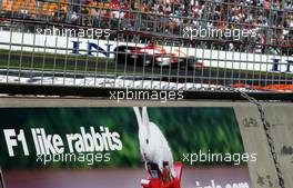 17.03.2007 Melbourne, Australia,  F1 like rabbits advert at the track - Formula 1 World Championship, Rd 1, Australian Grand Prix, Saturday Qualifying