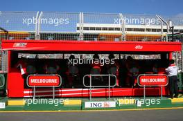 17.03.2007 Melbourne, Australia,  Scuderia Ferrari, Pit gantry - Formula 1 World Championship, Rd 1, Australian Grand Prix, Saturday