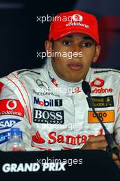 18.03.2007 Melbourne, Australia,  Press Conference, Lewis Hamilton (GBR), McLaren Mercedes   - Formula 1 World Championship, Rd 1, Australian Grand Prix, Sunday