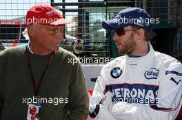 18.03.2007 Melbourne, Australia,  Niki Lauda, Nick Heidfeld (GER), BMW Sauber F1 Team - Formula 1 World Championship, Rd 1, Australian Grand Prix, Sunday