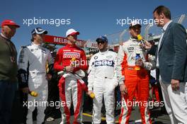 18.03.2007 Melbourne, Australia,  RTL Interview - Niki Lauda, Nico Rosberg (GER), WilliamsF1 Team, Ralf Schumacher (GER), Toyota Racing, Nick Heidfeld (GER), BMW Sauber F1 Team, Adrian Sutil (GER), Spyker F1 Team, Heiko Wasser - Formula 1 World Championship, Rd 1, Australian Grand Prix, Sunday