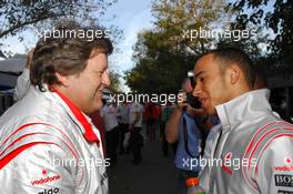 18.03.2007 Melbourne, Australia,  Norbert Haug (GER), Mercedes, Motorsport chief and Lewis Hamilton (GBR), McLaren Mercedes - Formula 1 World Championship, Rd 1, Australian Grand Prix, Sunday