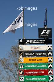 15.03.2007 Melbourne, Australia,  Circuit access signs - Formula 1 World Championship, Rd 1, Australian Grand Prix, Thursday