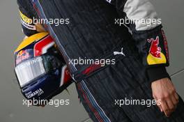 15.03.2007 Melbourne, Australia,  Mark Webber (AUS), Red Bull Racing, helmet - Formula 1 World Championship, Rd 1, Australian Grand Prix, Thursday