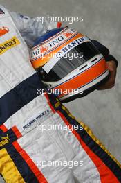 15.03.2007 Melbourne, Australia,  Nelson Piquet Jr (BRA), Test Driver, Renault F1 Team, helmet - Formula 1 World Championship, Rd 1, Australian Grand Prix, Thursday