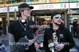 14.03.2007 Melbourne, Australia,  Tommy Lee (USA), Former drummer of metal band Motley Crue, with Lukas Rossi (CAN), Lead singer of "SuperNova" - Formula 1 World Championship, Rd 1, Australian Grand Prix, Wednesday