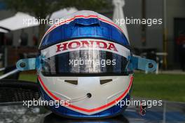 14.03.2007 Melbourne, Australia,  Anthony Davidson (GBR), Super Aguri F1 Team helmet - Formula 1 World Championship, Rd 1, Australian Grand Prix, Wednesday