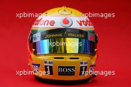 14.03.2007 Melbourne, Australia,  Lewis Hamilton (GBR), McLaren Mercedes helmet - Formula 1 World Championship, Rd 1, Australian Grand Prix, Wednesday