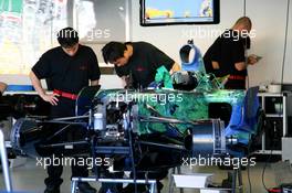 14.03.2007 Melbourne, Australia,  Jenson Button (GBR), Honda Racing F1 Team, Pit garage - Formula 1 World Championship, Rd 1, Australian Grand Prix, Wednesday