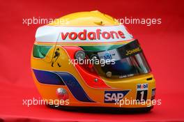 14.03.2007 Melbourne, Australia,  Lewis Hamilton (GBR), McLaren Mercedes helmet - Formula 1 World Championship, Rd 1, Australian Grand Prix, Wednesday