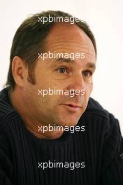 13.02.2007 Barcelona, Spain,  Gerhard Berger (AUT), Scuderia Toro Rosso, 50% Team Co Owner during the team press conference  - Formula 1 Testing