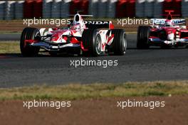 14.02.2007 Barcelona, Spain,  Takuma Sato (JPN), Super Aguri F1 Team, Franck Montagny (FRA), Test Driver, Toyota F1 Team - Formula 1 Testing