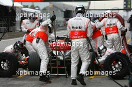 14.02.2007 Barcelona, Spain,  Fernando Alonso (ESP), McLaren Mercedes, MP4-22, pitstop - Formula 1 Testing