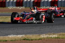 14.02.2007 Barcelona, Spain,  Fernando Alonso (ESP), McLaren Mercedes, Lewis Hamilton (GBR), McLaren Mercedes - Formula 1 Testing