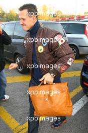 14.11.2007 Barcelona, Spain,  Michael Schumacher (GER), Test Driver, Scuderia Ferrari, arrives - Formula 1 Testing, Barcelona