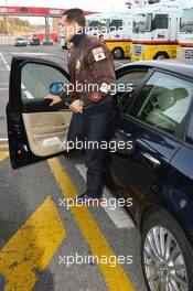 14.11.2007 Barcelona, Spain,  Michael Schumacher (GER), Test Driver, Scuderia Ferrari, arrives - Formula 1 Testing, Barcelona