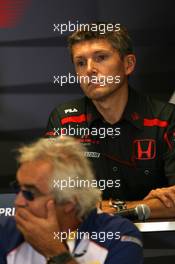 14.09.2007 Francorchamps, Belgium,  Nick Fry (GBR), Honda Racing F1 Team, Chief Executive Officer, Flavio Briatore (ITA), Renault F1 Team, Team Chief, Managing Director - Formula 1 World Championship, Rd 14, Belgium Grand Prix, Friday Press Conference