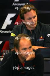 14.09.2007 Francorchamps, Belgium,  Gerhard Berger (AUT), Scuderia Toro Rosso, 50% Team Co Owner, Christian Horner (GBR), Red Bull Racing, Sporting Director - Formula 1 World Championship, Rd 14, Belgium Grand Prix, Friday Press Conference